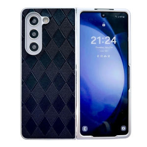 Premium Diamond Grid Pattern PU Leather Case For Samsung Galaxy Z Fold 8 Ultra 7 6 Fold8 Anti-Shock Solid Color Protection Cover