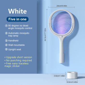 โคมไฟกำจัดยุง5-In-1 3500โวลต์แรงดันสูง USB 360ชาร์จได้ ° ปรับได้ในที่ร่มกลางแจ้งกำจัดแมลงสำหรับห้องนั่งเล่นห้องนอนเครื่องดักแมลงนิรภัยสำหรับเด็ก (2025ใหม่)
