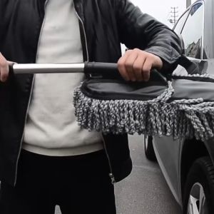 ไม้ปัดฝุ่นรถยนต์ ไม้ถูล้างรถ แปรงเช็ดรถ สามารถปรับระดับความยาวทำความสะอาดได้ ช่วยเบาแรงและสะดวกต่อการใช้งาน ทำความสะอาดง่าย กระจก กระจกรถยนต์และอื่นๆ ยืดหดได้ 78-92ซม