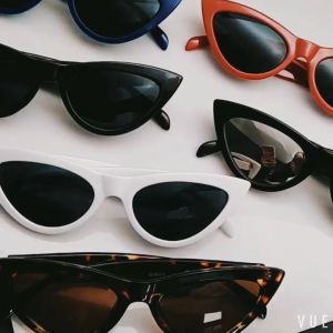 Kacamata Hitam Triangle Segitiga Fashion Wanita Gaya Vintage & Kacamata Wanita Cat Eye Sunglasses