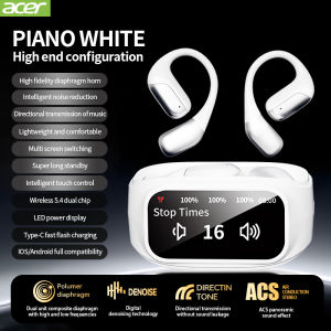 Acer Ohr545 Wireless Bluetooth Headset with Ear-Hook Design Digital Display Screen Charging Case Call Noise Reduction Dolby Sound Comfortable to Wear Suitable for Sports Running and Cycling