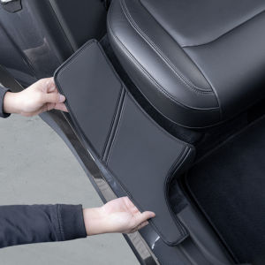 for Tesla Model Y rear door sill anti kick pad rear door suede protection pad anti trampling protection pad 2-piece set
