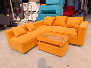 Sofa L Putus Minimalis Nilex Bludru (Khusus Jabodetabekkar)