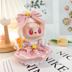 Labubu Doll Outfit Set Vinyl Face Hanging Decoration Second Generation Blind Box Sitting Party Girl Dress Cotton Doll Clothes