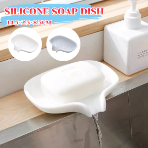 HB Silicone Soap Dish Soap Holder Soap Tray Non-slip and Flexible for Bathroom