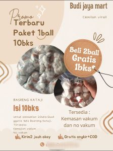 paket 10bks/1ball baso goreng kataji dan adina / bahan utama baso goreng pedas daun jeruk / basreng virall / baso goreng pedas