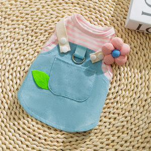 Hipidog | Spring Summer Thin Denim Dog Vest Teddy Bichon Small Dog Clothes Pulling Pet Outfits Casual Hipidog Polyester Fiber Vest