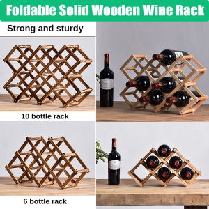 6/10 Wooden Bottle Holders Wine Rack Countertop Storage Shelf Kitchen Pantry Bar Wine Bottle Display Rack Organizer Wine Stand