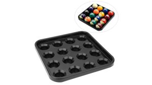 16 Holes Billiard Ball Storage Tray Portable Anti‑Drop Black Plastic Pool Ball Carrying Tray Pool Table Accessory