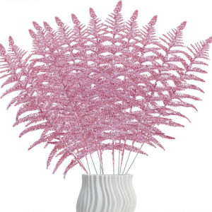 5Pcs Glitter Artificial Leaves Branches Christmas Tree Decoration Bouquet for Home Decor Party Supplies Xmas Wreath Accessories