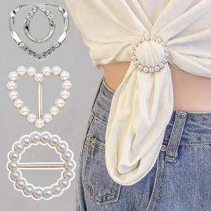 Fashion Waist Clip Belt Accessory for Tucking Shirts Securing Waistband Tightening Knots Stylish Scarf Ring