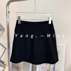 กระโปรงสั้นโยคะฤดูร้อน ทรงเอวสูง ผ้าโพลีเอสเตอร์ 95% ยืดหยุ่น 5% ไนลอน กระเป๋า ป้องกันแสง สำหรับผู้หญิง