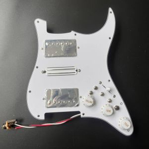 Prewired Loaded Guitar Stratocaster Pickguard HSH Pick Guard Wilkinson WHHBN WHHBB Alnico 5 Humbucker Pickups Mini Hubucker High Output DCR Coil Splitting Switch for Fender Electric Guitar Parts