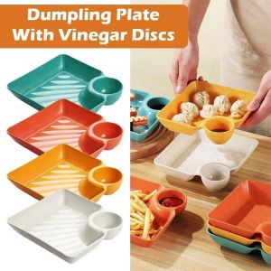 Đĩa ăn bánh bao vuông với hộp đựng đồ làm nước sốt đĩa nhựa đĩa để đồ ăn vặt trái cây khô khay bánh bao sốt Sushi tấm