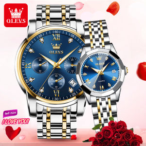OLEVS นาฬิกาคู่รัก 2022 ใหม่ แท้ กันน้ำ 100% สแตนเลส ส่องสว่าง แฟชั่น ให้ชุ่มชื้น นาฬิกาผู้ชาย/นาฬิกาผู้หญิง