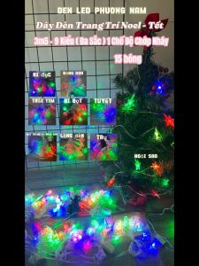 Chớp Kiểu Trang Trí Noel Đủ Màu 3m - 14 Bóng