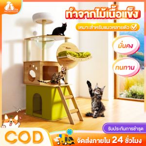 คอนโดแมว คอนโดแมวขนาดใหญ่ บ้านแมว ของเล่นแมว ที่ลับเล็บแมว แข็งแรง ทนทาน คอนโดแมวไม้ เหมาะสำหรับเลี้ยงน้องแมว