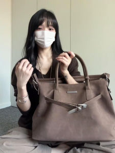 Large Capacity Suede Womens Tote Bag Washable Crossbody Shoulder Bag Fashionable Commuting Handbag American Vintage Style