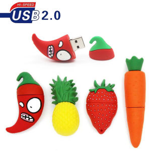 Jaster | Creative Cartoon Pen Drive 128GB Chili USB Drive 64GB 32GB Flash Drive 16GB Memory Stick Cute Pineapple Student Gift U Disk