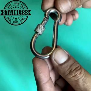 Carabiner Lock Screw Safety Snap 5mm M5 Spring Hook Steel Hooks Anchor Suspension Fitness Catch Cable Attachment