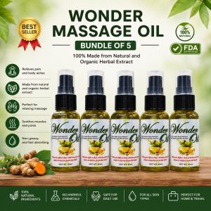 WONDER HERBAL MASSAGE OIL BUNDLE 5-5PCS 100% MADE FROM NATURAL AND ORGANIC HERBAL EXTRACT Buy now ship later