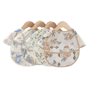 Baby Bibs Child Eating Coveralls Four Seasons Waterproof Supplementary Food Bibs Spring Autumn Oil Resistant Dirty Proof Neck Bibs