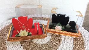 Kotak Frame Fiber Tempat Perhiasan Gelang dan Kalung Mahar atau Seserahan Pernikahan - FGK