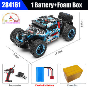 Big Sale WLtoys 284131 1:28 4WD 2.4G Mini RC Racing Car High Speed Off-Road Remote Control LED Light Drift Alloy Truck Toy Gift