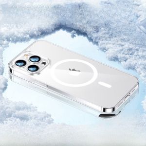 เคสโทรศัพท์แบบใสบางเฉียบ Baseus MagSafe สำหรับ Apple iPhone 16 pro Max 15 pro 14 plus 13 ป้องกันรอยนิ้วมือ ชาร์จแบบแม่เหล็ก