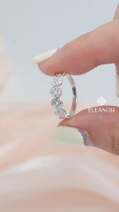 Nhẫn bạc nữ Eleanor Accessories nhẫn thiết kế vòng kim tiền đính đá phụ kiện trang sức 7345