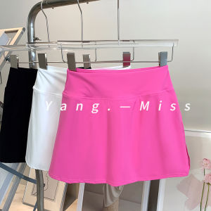 High Waist Tennis Skirt Womens Short Skirt Yoga Outdoor Sports Nylon Spandex A-Line Pure Color Spring Summer Korean Style