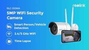 Reolink RLC-510WA 5MP Camera Dual Band Wireless Person/Vehicle Detection Security Camera Indoor Outdoor Weather Proof