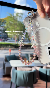GALADO Sweet Blossom Phone Charm Crystal Keychain