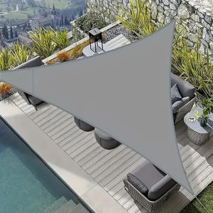Outdoor Waterproof Shade Sail Awning Polyester Shade for Patio Balcony Backyard Lawn Garden Pool Camping Triangle