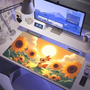 Bandai | Pokemon Flareon Gaming Mouse Pad Large Desk Mat 2MM Stitched Edge Non Slip Rubber Base Keyboard Pad Office Laptop Table Decor