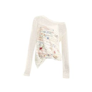 YUEZHONGWEI | เสื้อยืดแขนยาวลายการ์ตูนสัตว์มีขนสไตล์อเมริกันสำหรับผู้หญิงในช่วงฤดูร้อน เสื้อเชิ้ตใสบางสำหรับใส่ด้านนอก เสื้อเชิ้ตปรับอากาศ