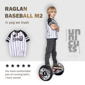 Kaos Anak Baseball Putih / Kaos Raglan Anak / Baju Anak Laki - LAki Dan Perempuan Salur 3 Sampai 10 Tahun