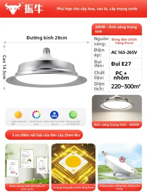 ZHENNIU | Đèn LED Quang phổ Toàn phần Tăng trưởng Cây