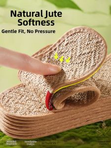 ZHIHAOEN | Sweat-Absorbing Odor-Removing Linen Shoe Insoles Breathable Slim Handmade