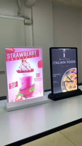 KELIN A4 Wireless LED Lightbox in Black and White – Perfect for Desktop Menu Displays and Order Boards Menu Board Stand