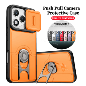 Honor X9D Solid Color Casing For Honor 600Lite 400Lite 400Smart 400Pro 400 X9B Fashion Minimalist Slide Camera Cover Rotating Stand Shockproof Protective Case