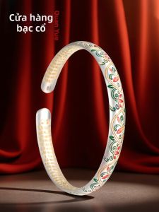 WU YUE JEWELRY | Gilt Cloisonne 9999 Silver Bangle