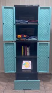 Lemari Pakaian Minimalis dengan Laci Gantung dan Hambalan Lemari Pintu Rak Serbaguna Dengan Cermin