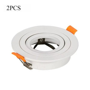 JOYINLED Round White Recessed Downlight Housing 70mm Cutout Adjustable Die-cast Aluminum Frame for MR16 GU10 Spotlights