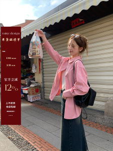 Rainy Basic Style Pure Color Casual Loose Womens Shirt Spring Autumn Versatile Polo Collar Long Sleeve Cotton Top