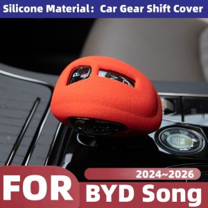 For BYD Song 2024 2025 2026 Car Gear Head Shift Knob Cover Gear Shift Collars Silicone Non-Slip Trim Protector Cover Accessories