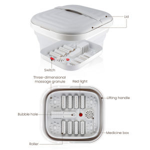 Portable Thermostatic Foot Massage Tub Foldable Plus Tropical Automatic Foot Bath Tub For Home To Promote Blood Circulatio