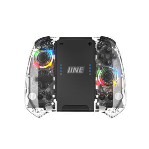 IINE Controller As Joypad Transparent Controller with Middle Charging Grip Compatible Nintendo Swtich/OLED