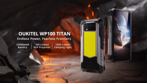 Oukitel WP100 Titan Rugged Phone 33000mAh 66W Charger 200MP Camera Built-in Projector Camping Light CellPhone