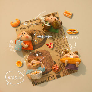 แม่เหล็กติดตู้เย็นรูปจันทร์สุดน่ารักสำหรับเด็กผู้หญิงที่ชอบทานอาหารสไตล์วินเทจ อุปกรณ์ตกแต่งบ้านสไตล์อเมริกันชาติพันธุ์